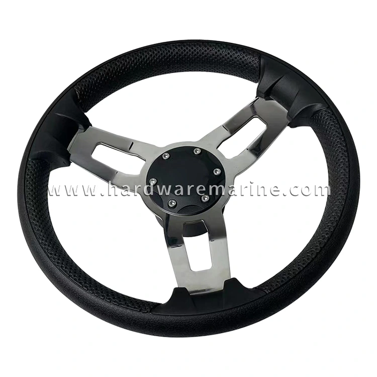 Stainless Steel Marine 3-Spoke Steering Wheel Stainless Steel Marine 3-Spoke Steering Wheel